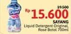 Promo Harga Sayang Liquid Detergent Rose, Original Fresh 700 ml - Alfamidi