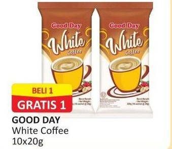 Promo Harga Good Day White Coffee per 10 sachet 20 gr - Alfamart