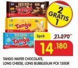 Promo Harga TANGO Long Wafer Cheese, Chocolate, Bubblegum per 3 pcs 130 gr - Superindo