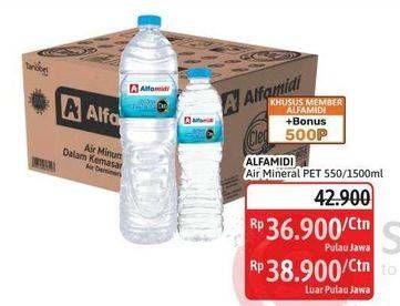 Promo Harga Alfamidi Air Mineral PET 550/1500ml  - Alfamidi