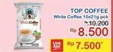Promo Harga Top Coffee White Coffee per 10 sachet 21 gr - Indomaret