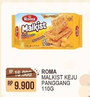 Promo Harga Roma Malkist Keju Panggang 110 gr - Alfamart