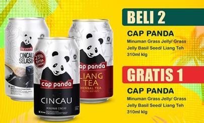Promo Harga Cap Panda Minuman Kesehatan Liang Teh, Cincau, Cincau Selasih 310 ml - Indomaret