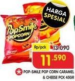 Promo Harga POP SMILE Popcorn Caramel, Cheddar Cheese 45 gr - Superindo