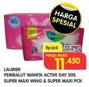 Promo Harga Laurier Active Day Super Maxi NonWing, Wing 30 pcs - Superindo