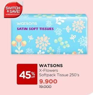 Promo Harga WATSONS X Flower Soft Pack Tissue 250 pcs - Watsons