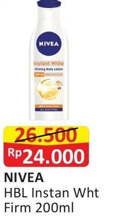 Promo Harga NIVEA Body Lotion Instan White Firm 200 ml - Alfamart