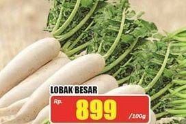 Promo Harga Lobak Besar per 100 gr - Hari Hari