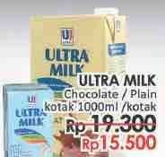 Promo Harga ULTRA MILK Susu UHT Coklat, Full Cream 1000 ml - LotteMart