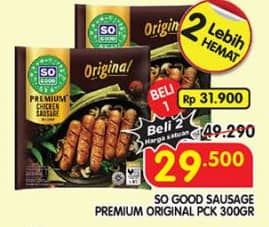 Promo Harga So Good Premium Sausage Original 300 gr - Superindo