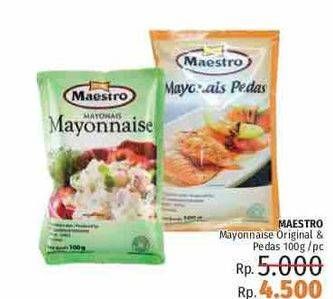 Promo Harga MAESTRO Mayonnaise Original, Pedas 100 gr - LotteMart