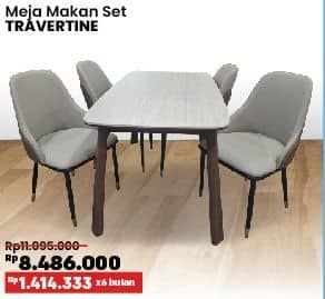 Promo Harga Courts Travertine Meja Makan Set 160  - COURTS