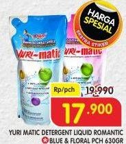 Promo Harga YURI MATIC Detergent Liquid Floral, Blue 630 gr - Superindo