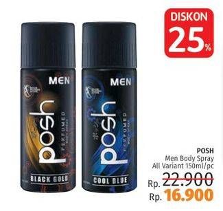 Promo Harga POSH Men Perfumed Body Spray All Variants 150 ml - LotteMart