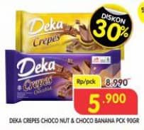 Promo Harga Dua Kelinci Deka Crepes Choco Nut, Choco Banana 100 gr - Superindo