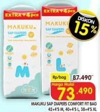 Promo Harga Makuku Comfort Fit Diapers Pants M42, L40, XL38+4 40 pcs - Superindo