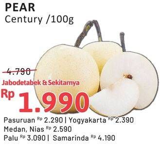 Promo Harga Pear Century per 100 gr - Alfamidi