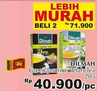 Promo Harga Dilmah Tea Jasmine, Green per 2 box 20 pcs - Giant