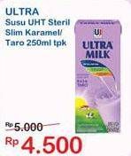 Promo Harga ULTRA MILK Susu UHT Karamel, Taro 250 ml - Indomaret