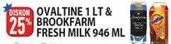Promo Harga Ovaltine 1ltr & Brookfarm Fresh Milk 946ml  - Hypermart