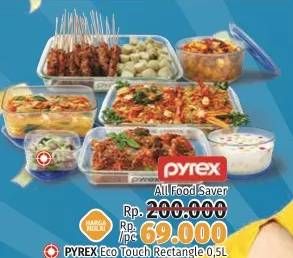 Promo Harga PYREX Eco Touch Rectangle 500 ml - LotteMart