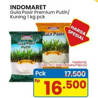 Promo Harga Indomaret Gula Pasir Kuning, Putih 1000 gr - Indomaret