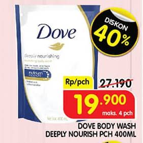 Promo Harga Dove Body Wash Deeply Nourishing 400 ml - Superindo