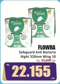 Promo Harga Flowra Safeguard Anti Bacteria Night Wing 320mm 10 pcs - Hari Hari