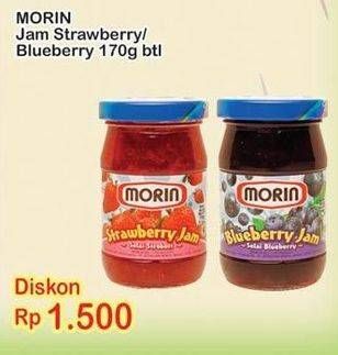 Promo Harga MORIN Jam Strawberry, Blueberry 170 gr - Indomaret