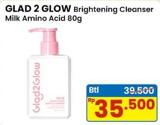 Promo Harga Glad2glow Brightening Cleanser Milk Amino Acid 80 gr - Indomaret