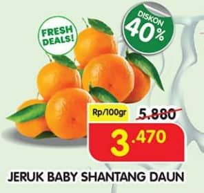 Promo Harga Jeruk Baby Shantang Daun per 100 gr - Superindo