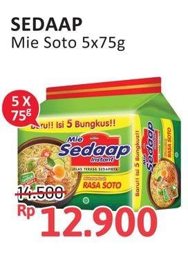 Promo Harga Sedaap Mie Kuah Soto per 5 pcs 75 gr - Alfamidi