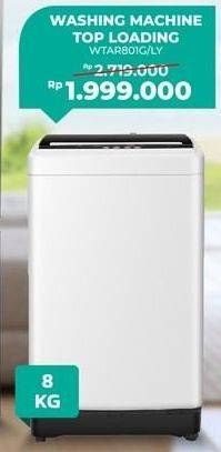 Promo Harga Hisense WTAR801G/LY Washing Machine Top Loading  - Electronic City