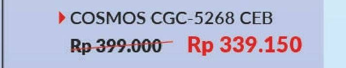 Promo Harga COSMOS CGC-5268 CEB Kompor Gas 2 Tungku  - COURTS