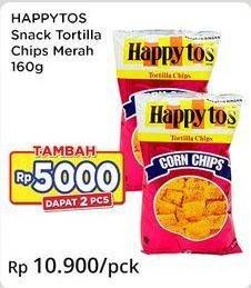 Promo Harga HAPPY TOS Tortilla Chips Merah 160 gr - Indomaret