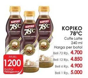 Promo Harga Kopiko 78C Drink Coffe Latte 240 ml - Lotte Grosir