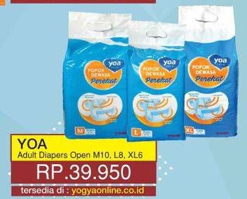 Promo Harga YOA Adult Diapers M10, L8, XL6  - Yogya