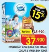 Promo Harga Frisian Flag Susu Bubuk Full Cream, Cokelat, Instant 400 gr - Superindo