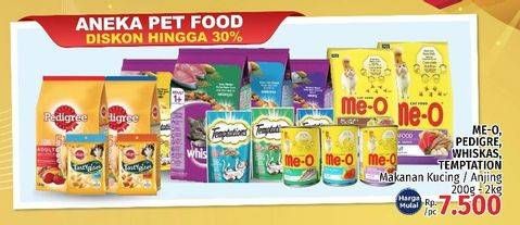 Promo Harga Me-o/Pedigre/Whiskas/Temptations Makanan Kucing/Anjing  - LotteMart