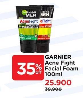 Promo Harga GARNIER MEN Acno Fight Facial Foam Anti Acne 100 ml - Watsons