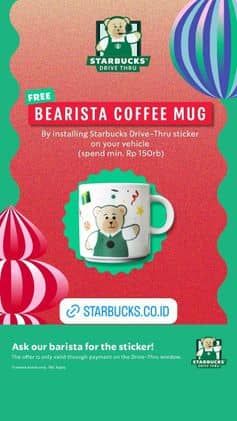 Promo Starbucks By installing Starbucks Drive-Thru sticker on your vehicle (spend min Rp150rb)