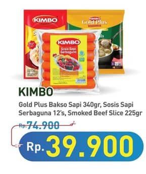 Kimbo Kimbo Gold Plus Bakso/Sosis Sapi/Smoked Beef Slice  Diskon 46%, Harga Promo Rp39.900, Harga Normal Rp74.900