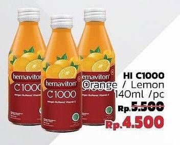 Promo Harga HEMAVITON C1000 Lemon, Orange 150 ml - LotteMart