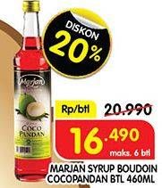 Promo Harga MARJAN Syrup Boudoin Cocopandan 460 ml - Superindo