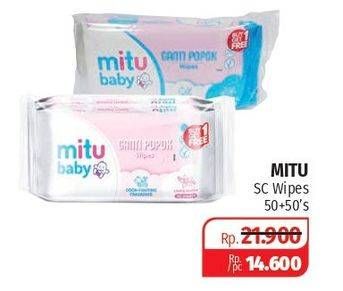 Promo Harga MITU Baby Wipes Ganti Popok per 2 pouch 50 pcs - Lotte Grosir