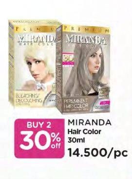 Promo Harga MIRANDA Hair Color All Variants 30 ml - Watsons