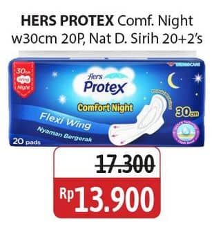 Promo Harga Hers Protex Comfort Night/Hers Protex Naturals Daun Sirih   - Alfamidi