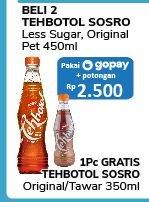 Promo Harga SOSRO Teh Botol Less Sugar, Original per 2 botol 450 ml - Alfamidi