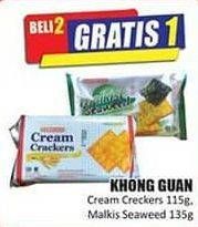 Promo Harga KHONG GUAN Cream Crackers 115 g, Malkist Seaweed 135 g  - Hari Hari