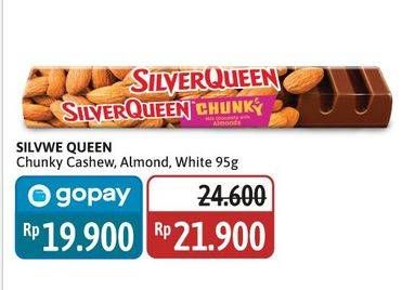 Promo Harga Silver Queen Chunky Bar Almonds, Cashew 95 gr - Alfamidi
